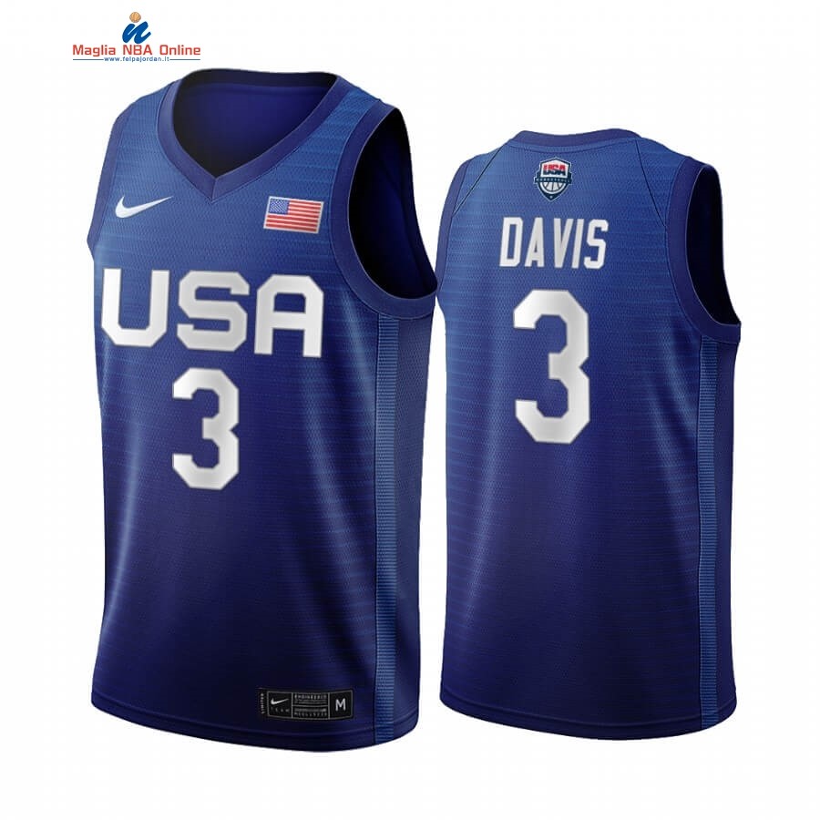 Maglia 2020 Olimpiadi Tokyo USMNT #3 Anthony Davis Blu Acquista