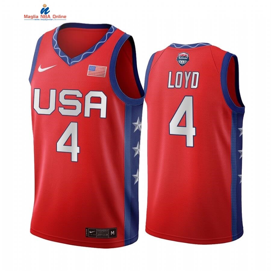 Maglia 2020 Olimpiadi Tokyo USMNT #4 Jewell Loyd Rosso Acquista