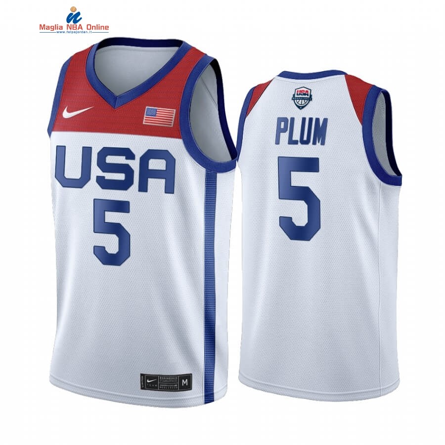 Maglia 2020 Olimpiadi Tokyo USMNT #5 Kelsey Plum Bianco Acquista