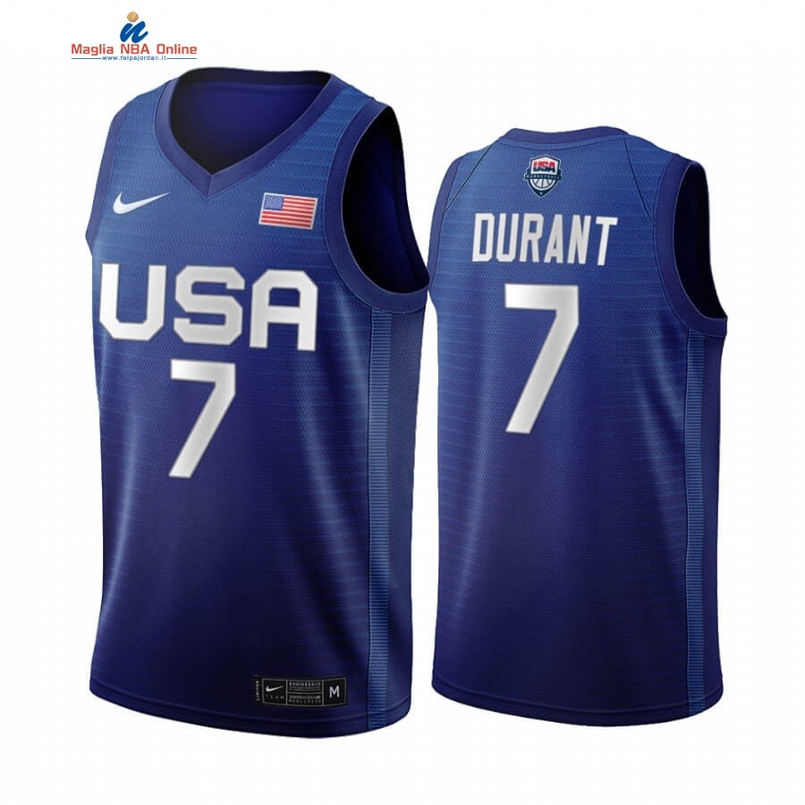 Maglia 2020 Olimpiadi Tokyo USMNT #7 Kevin Durant Blu Acquista