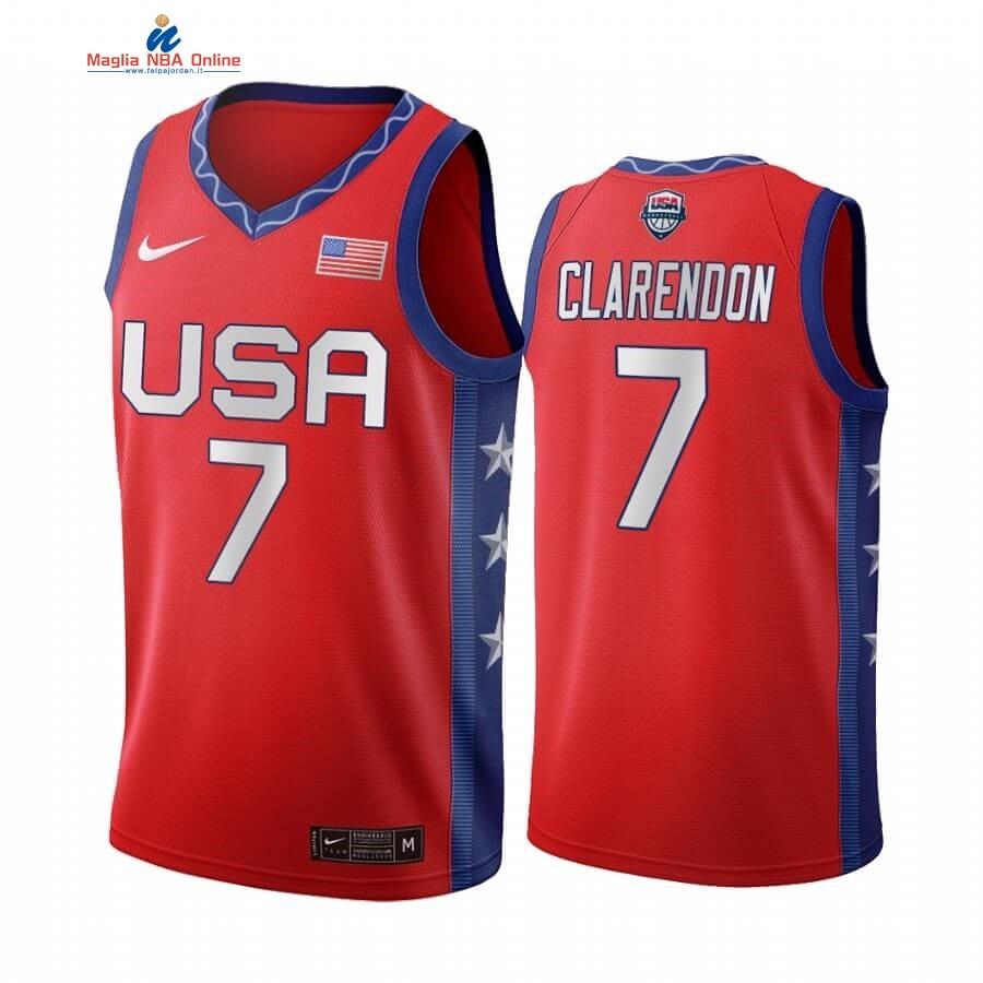 Maglia 2020 Olimpiadi Tokyo USMNT #7 Layshia Clarendon Rosso Acquista