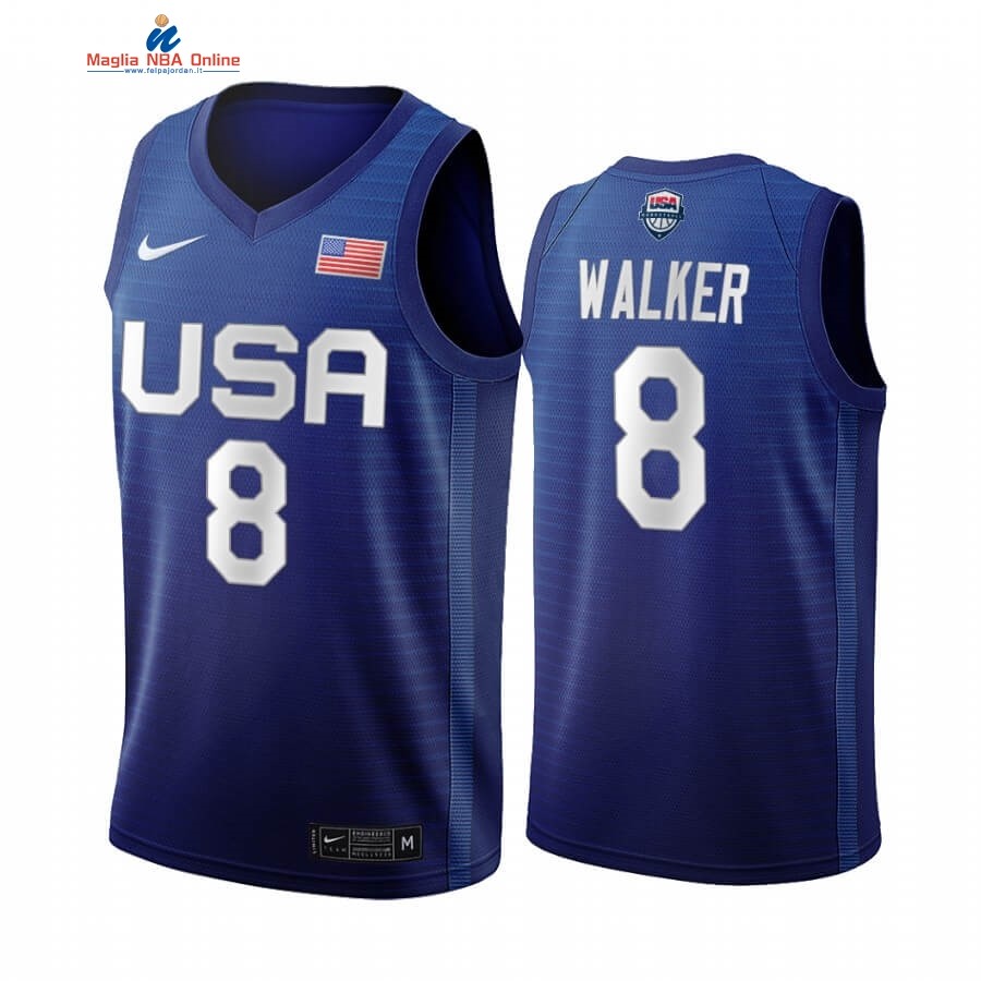 Maglia 2020 Olimpiadi Tokyo USMNT #8 Kemba Walker Blu Acquista
