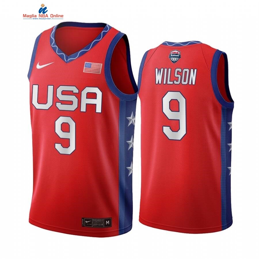 Maglia 2020 Olimpiadi Tokyo USMNT #9 A'ja Wilson Rosso Acquista