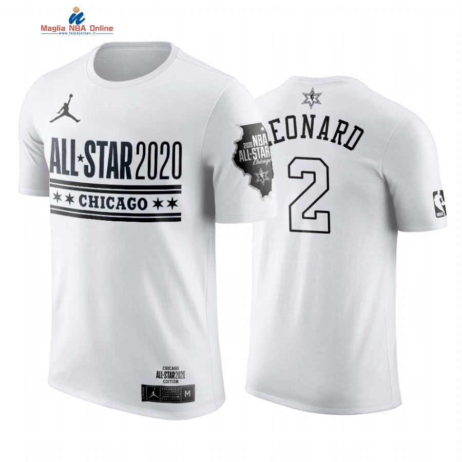 Maglia NBA 2019 All Star Manica Corta #2 Kawhi Leonard Bianco Acquista