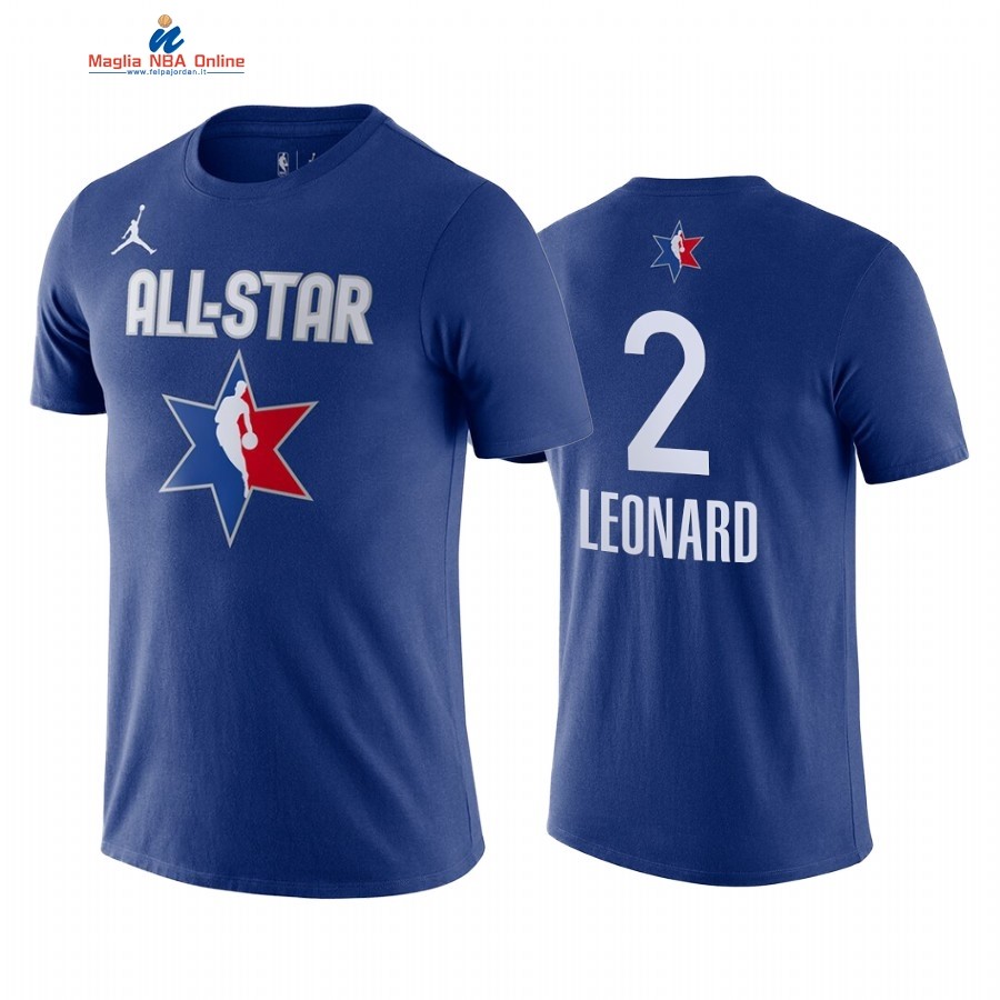 Maglia NBA 2019 All Star Manica Corta #2 Kawhi Leonard Blu Acquista