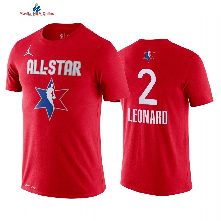 Maglia NBA 2019 All Star Manica Corta #2 Kawhi Leonard Rosso Acquista