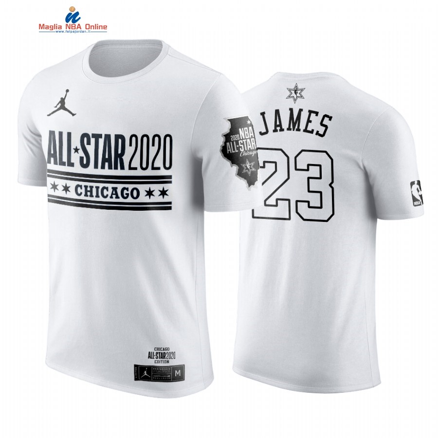 Maglia NBA 2019 All Star Manica Corta #23 Lebron James Bianco Acquista