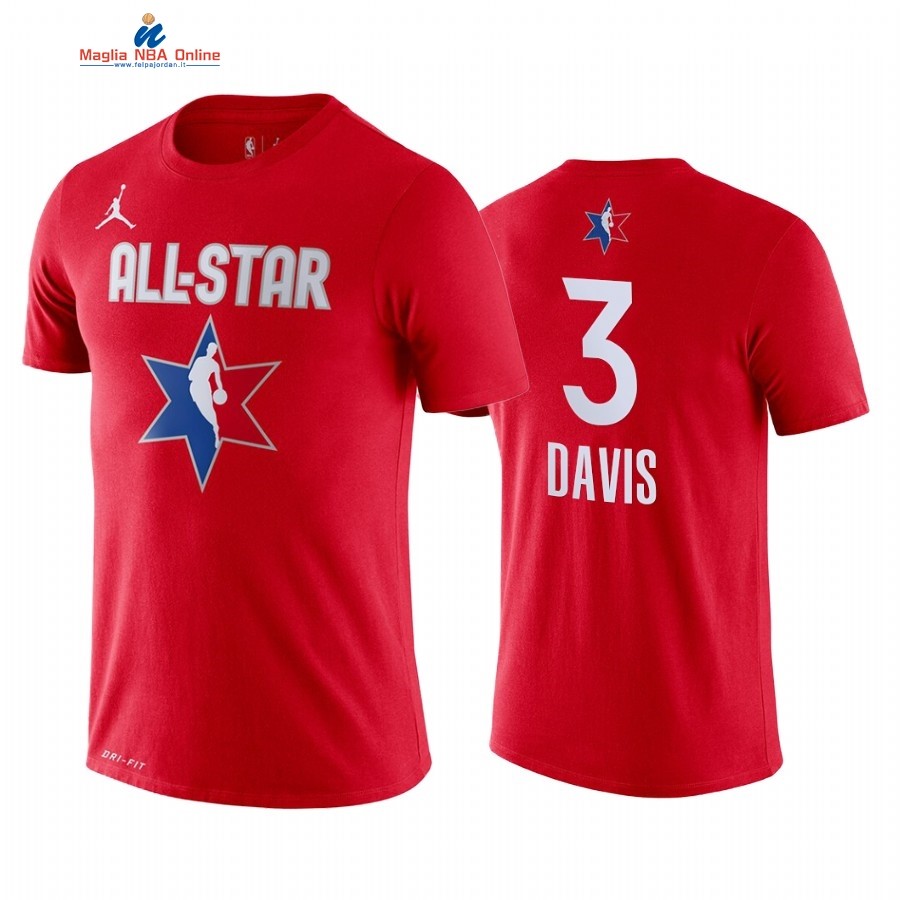 Maglia NBA 2019 All Star Manica Corta #3 Anthony Davis Rosso Acquista