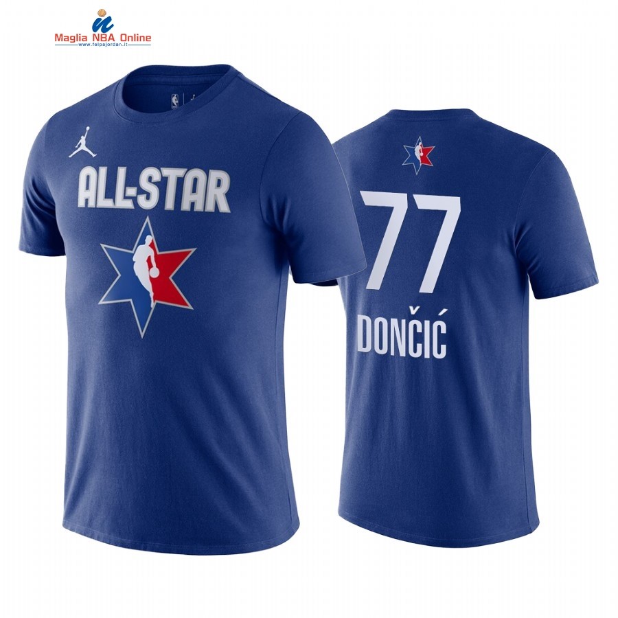 Maglia NBA 2019 All Star Manica Corta #77 Luka Doncic Blu Acquista