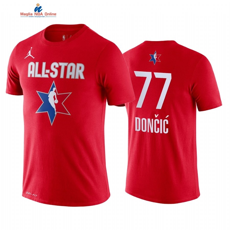 Maglia NBA 2019 All Star Manica Corta #77 Luka Doncic Rosso Acquista