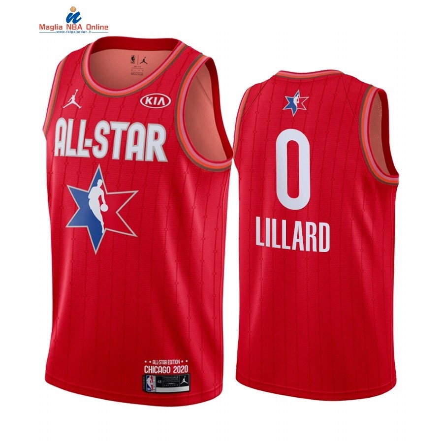 Maglia NBA 2020 All Star #0 Damian Lillard Rosso Acquista