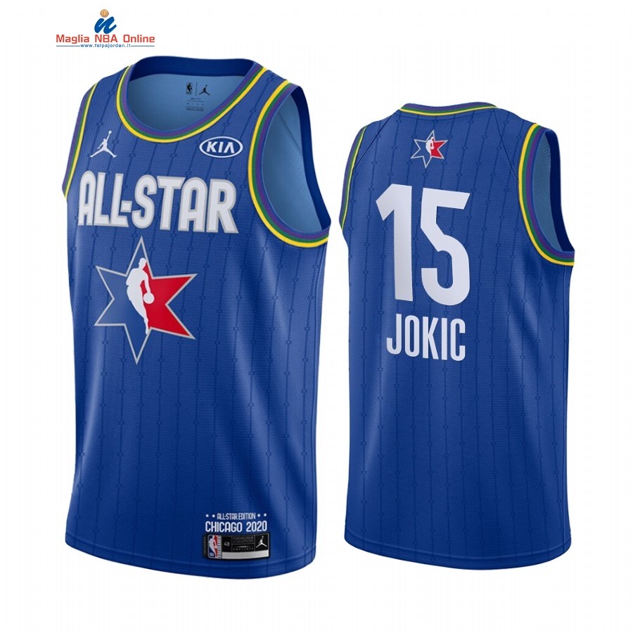 Maglia NBA 2020 All Star #15 Nikola Jokic Blu Acquista