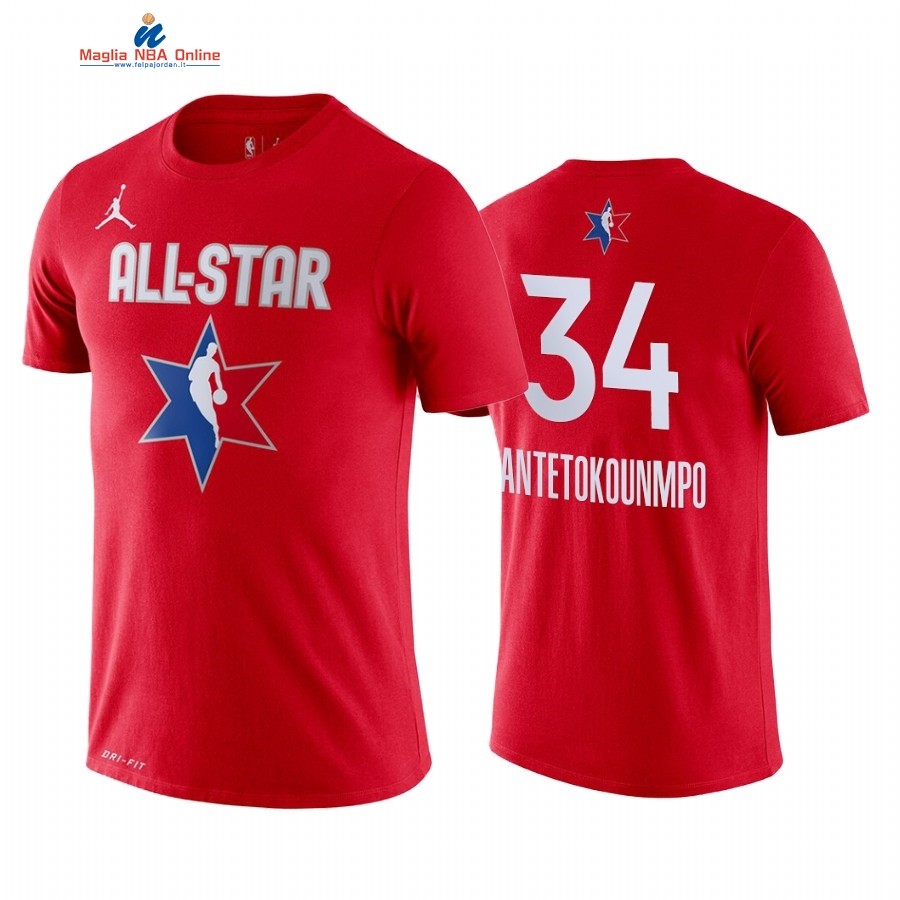 Maglia NBA 2020 All Star #34 Giannis Antetokounmpo Rosso Acquista