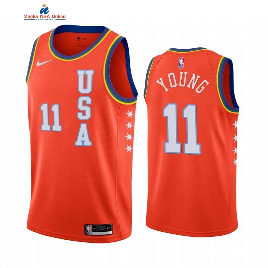 Maglia NBA 2020 Rising Star #11 Trae Young Arancia Acquista