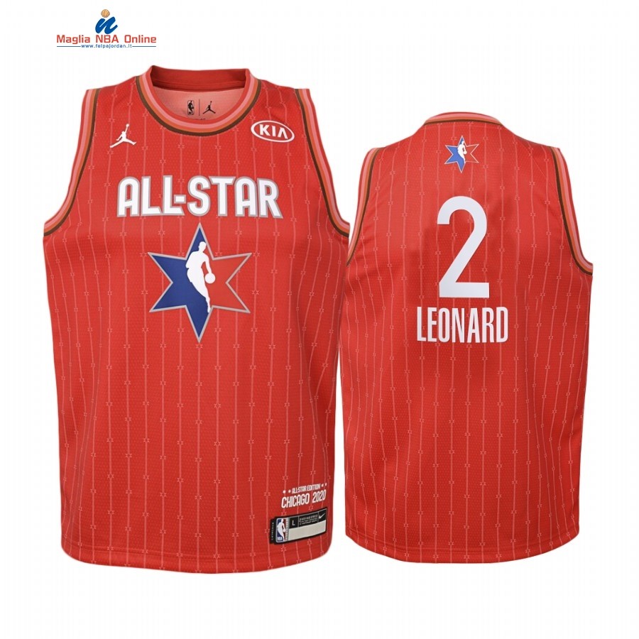 Maglia NBA Bambino 2020 All Star #2 Kawhi Leonard Rosso Acquista