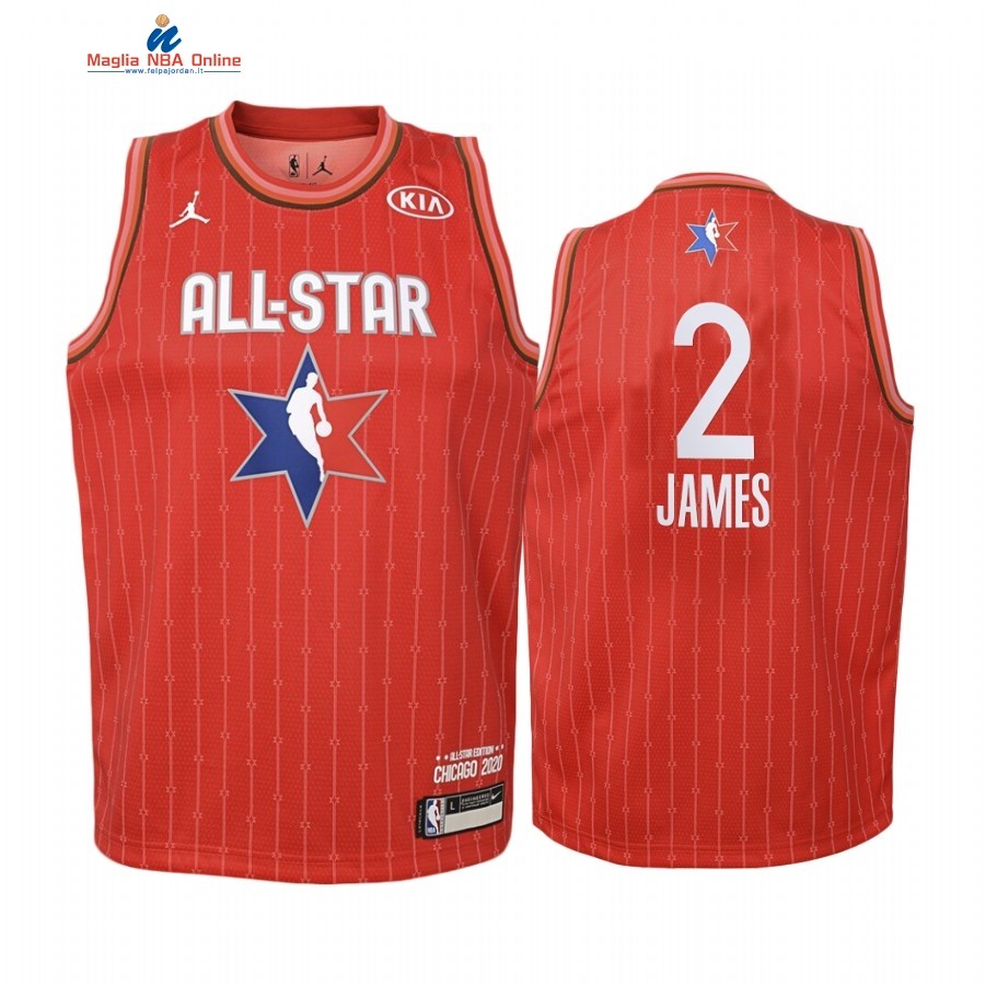 Maglia NBA Bambino 2020 All Star #2 Lebron James Rosso Acquista