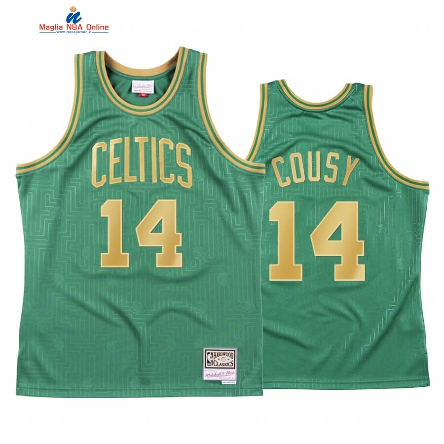 Maglia NBA CNY Throwback Boston Celtics #14 Bob Cousy Verde 2020 Acquista