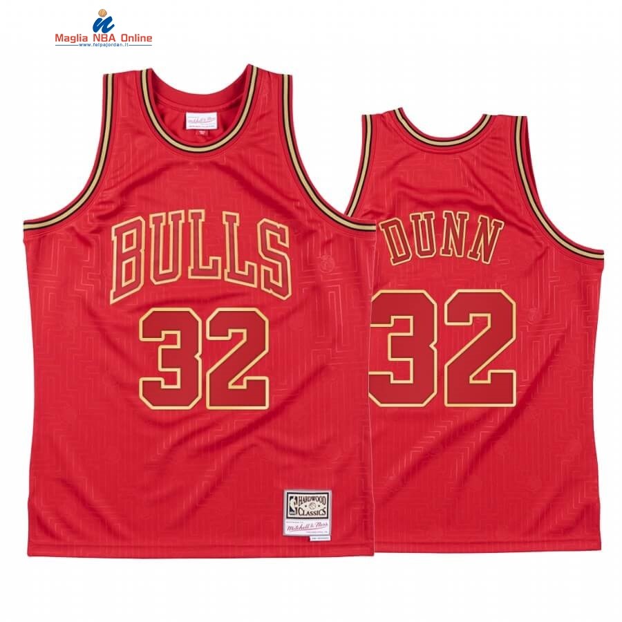 Maglia NBA CNY Throwback Chicago Bulls #32 Kris Dunn Rosso 2020 Acquista