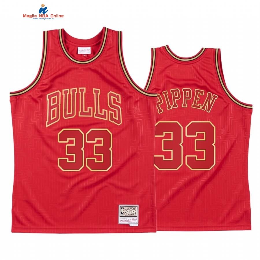 Maglia NBA CNY Throwback Chicago Bulls #33 Scottie Pippen Rosso 2020 Acquista