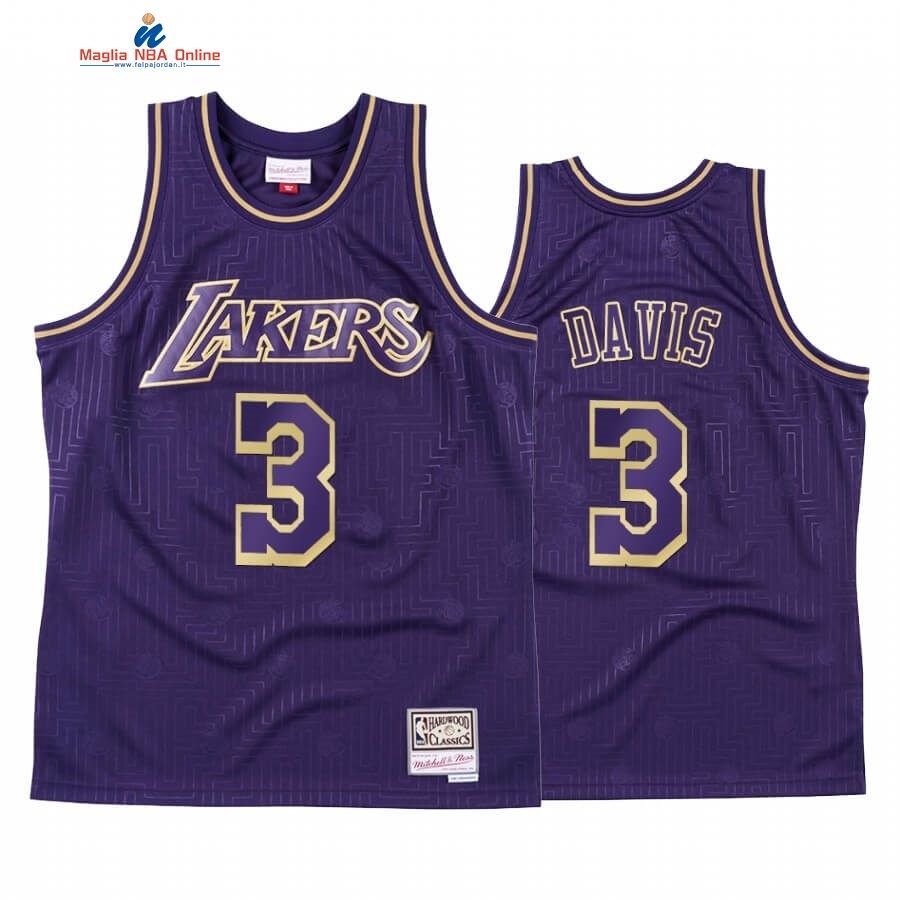 Maglia NBA CNY Throwback Los Angeles Lakers #3 Anthony Davis Porpora 2020 Acquista