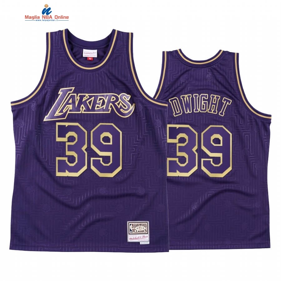 Maglia NBA CNY Throwback Los Angeles Lakers #39 Dwight Howard Porpora 2020 Acquista