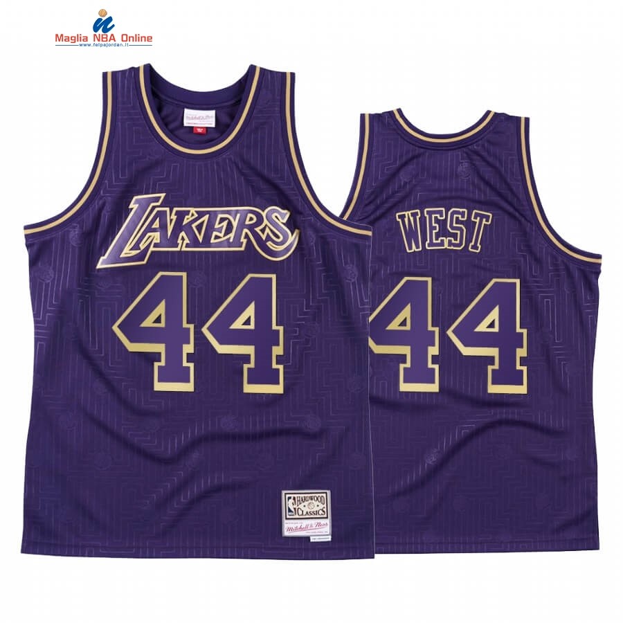 Maglia NBA CNY Throwback Los Angeles Lakers #44 Jerry West Porpora 2020 Acquista