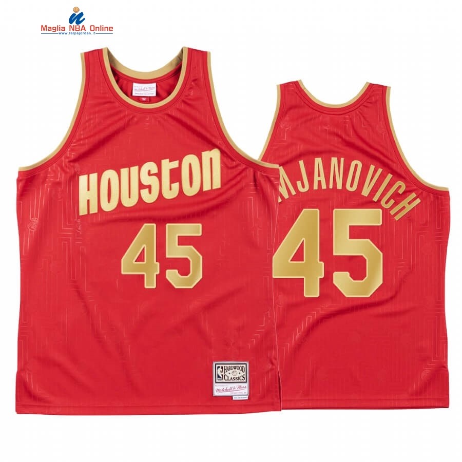 Maglia NBA CNY Throwback Huston Rockets #45 Rudy Tomjanovich Rosso 2020 Acquista