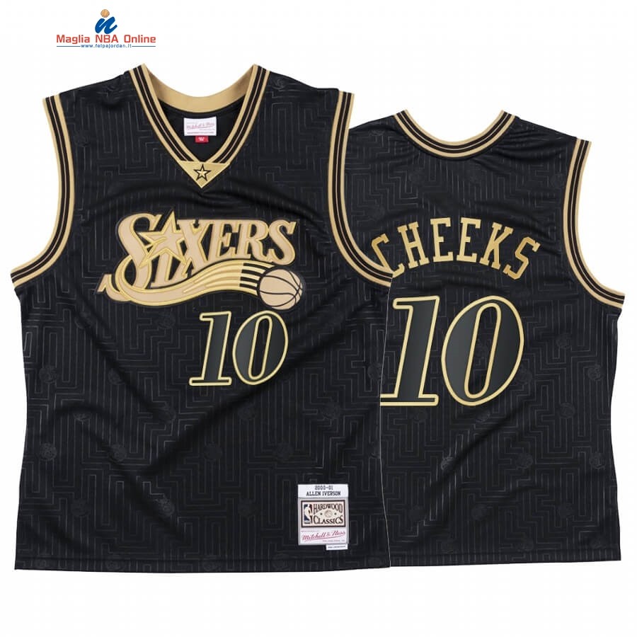 Maglia NBA CNY Throwback Philadelphia 76ers #10 Maurice Cheeks Nero 2020 Acquista