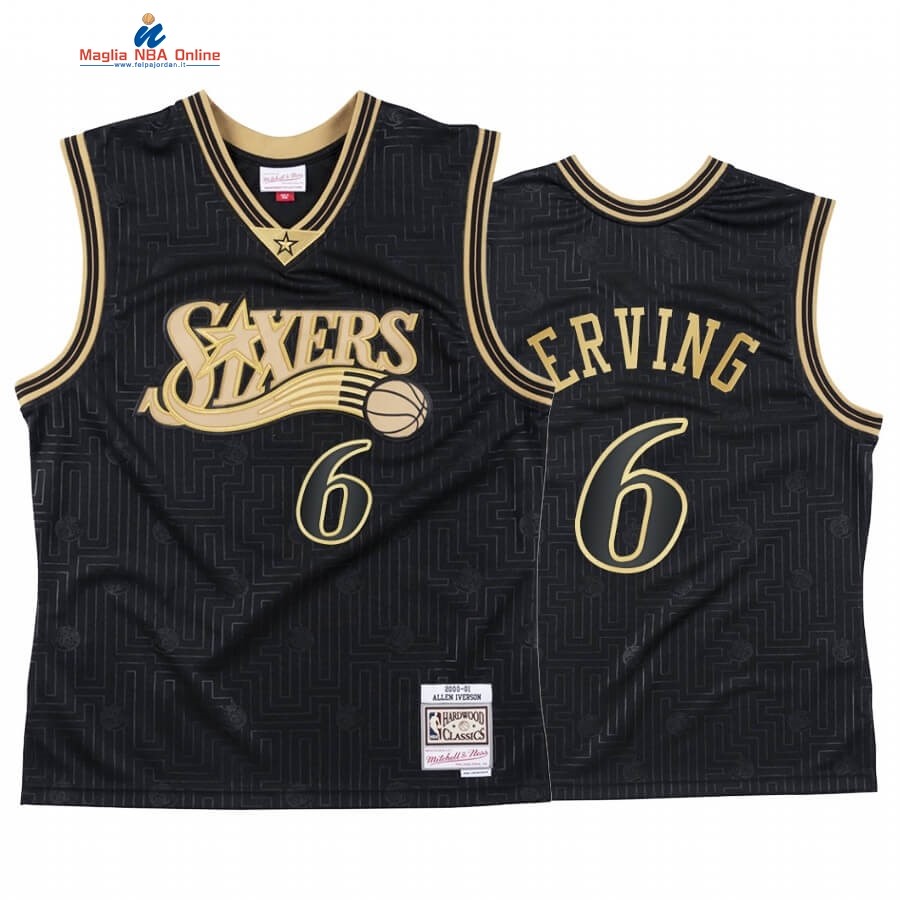 Maglia NBA CNY Throwback Philadelphia 76ers #6 Julius Erving Nero 2020 Acquista