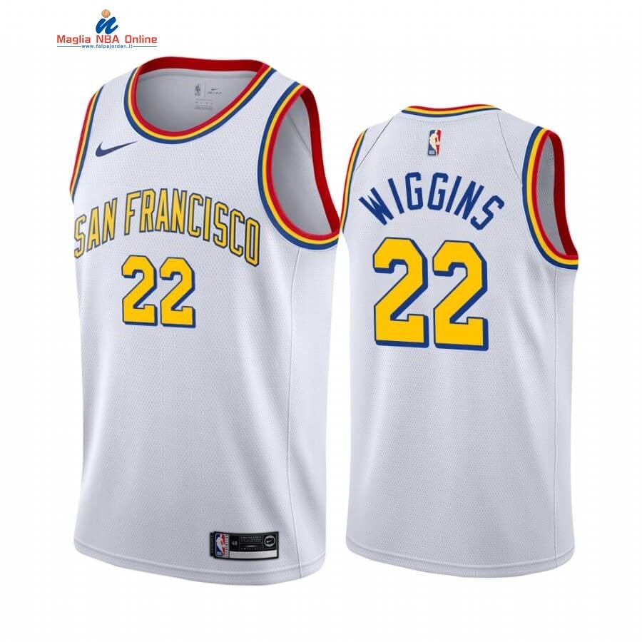 Maglia NBA Golden State Warriors #22 Andrew Wiggins Bianco Classics Edition 19 20 Acquista