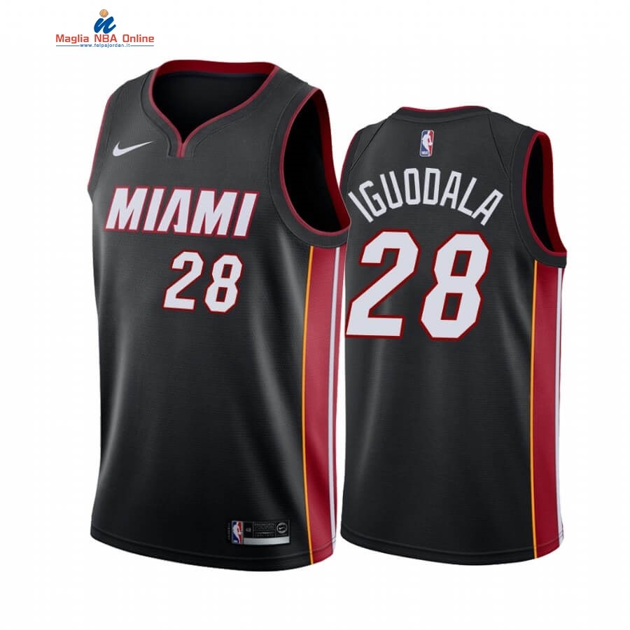 Maglia NBA Miami Heat #28 Andre Iguodala Nero Icon 2019-20 Acquista