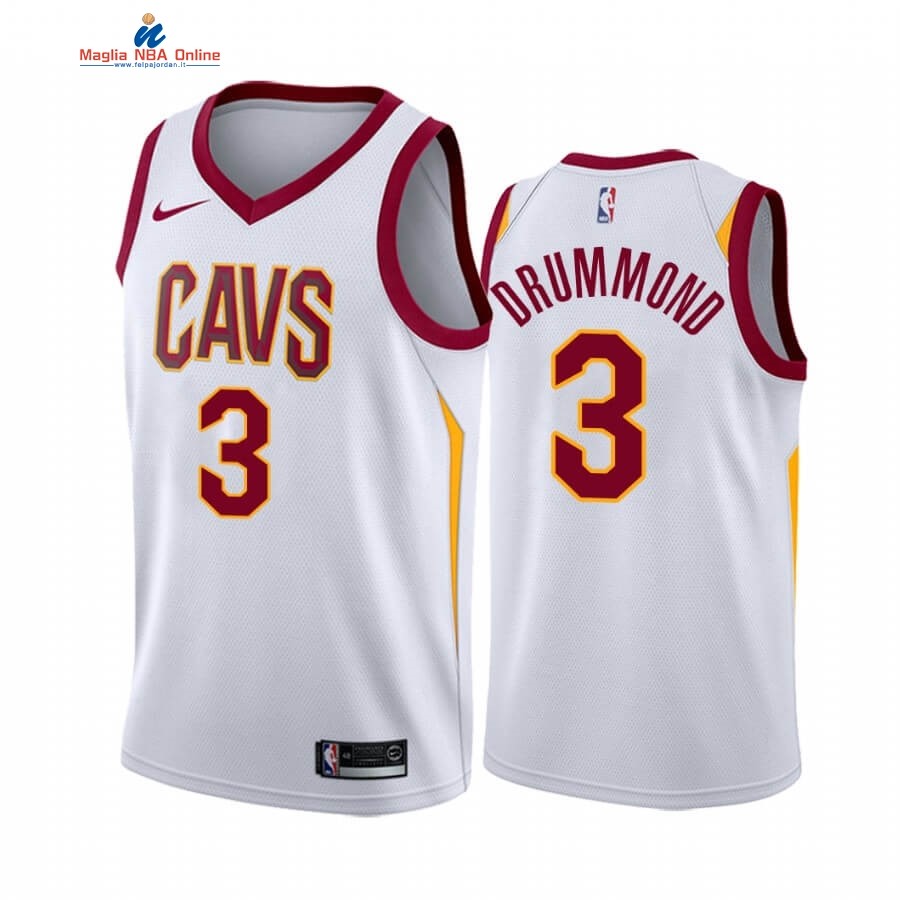 Maglia NBA Nike Cleveland Cavaliers #3 Andre Drummond Bianco Association 2019-20 Acquista