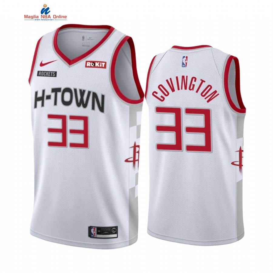 Maglia NBA Nike Houston Rockets #33 Robert Covington Nike Bianco Città 2019-20 Acquista