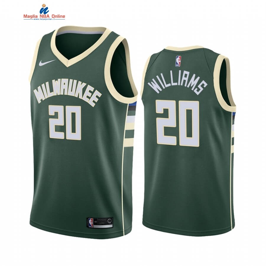 Maglia NBA Nike Milwaukee Bucks #20 Marvin Williams Verde Icon 2019-20 Acquista