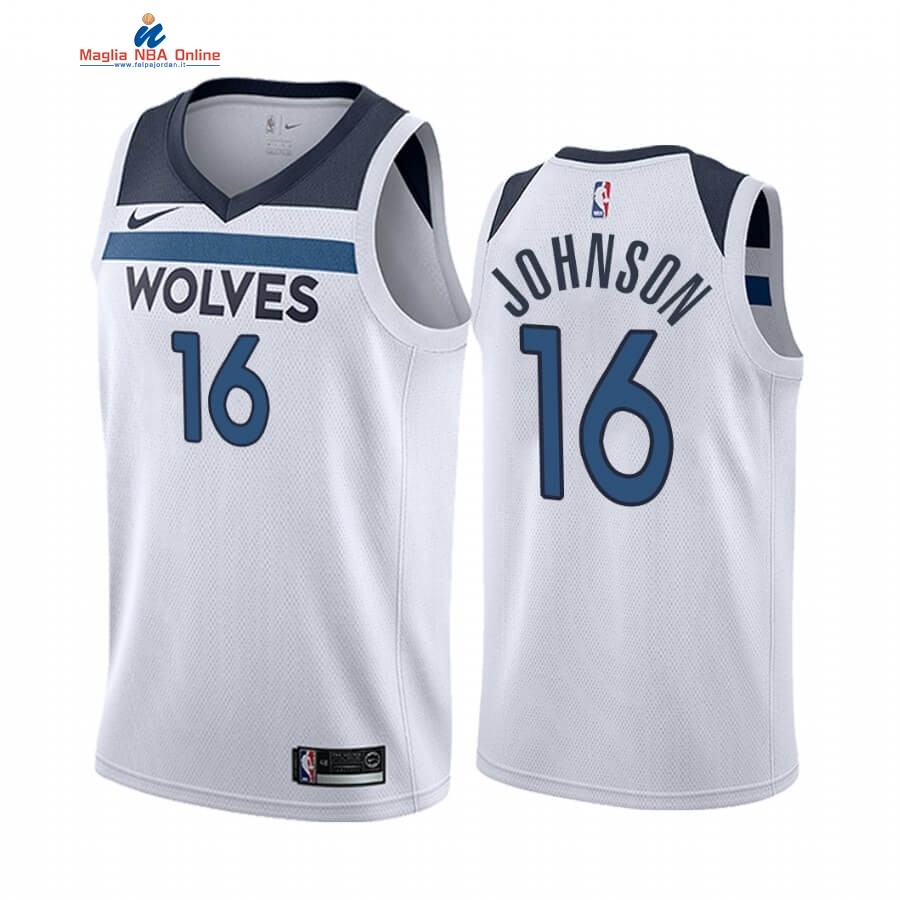 Maglia NBA Nike Minnesota Timberwolves #16 James Johnson Bianco Association 2019-20 Acquista