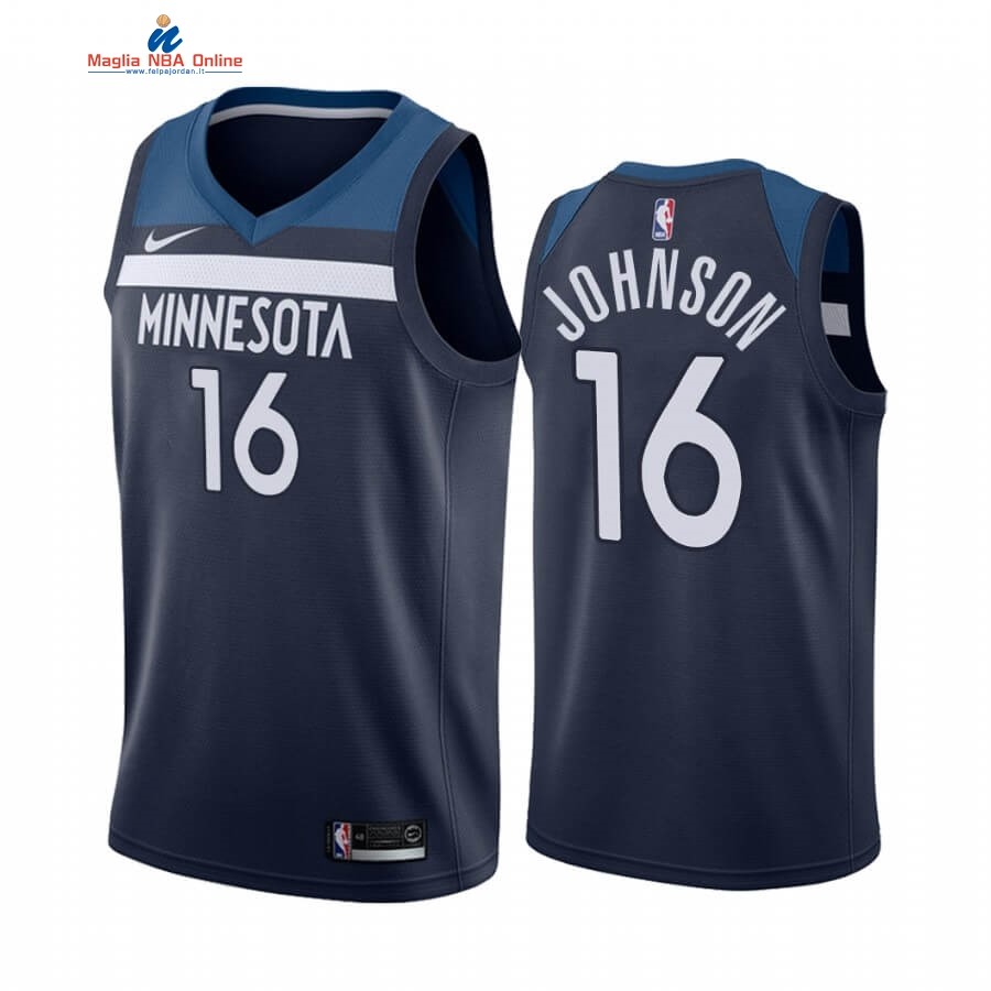 Maglia NBA Nike Minnesota Timberwolves #16 James Johnson Marino Icon 2019-20 Acquista