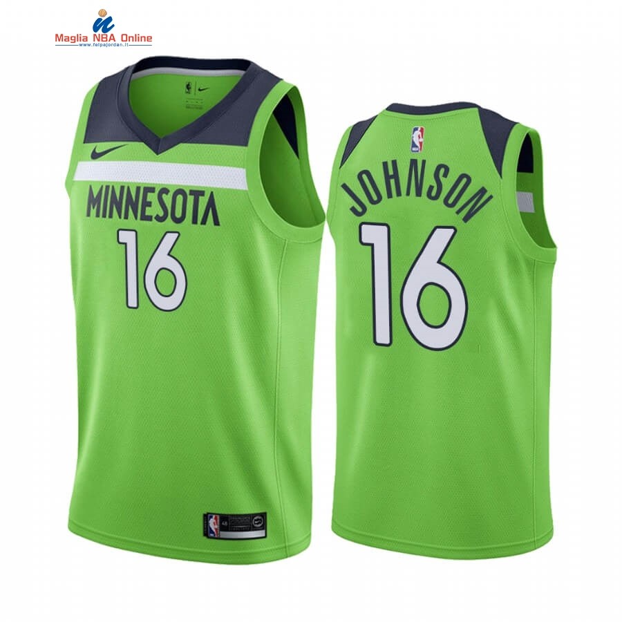 Maglia NBA Nike Minnesota Timberwolves #16 James Johnson Verde Statement 2019-20 Acquista