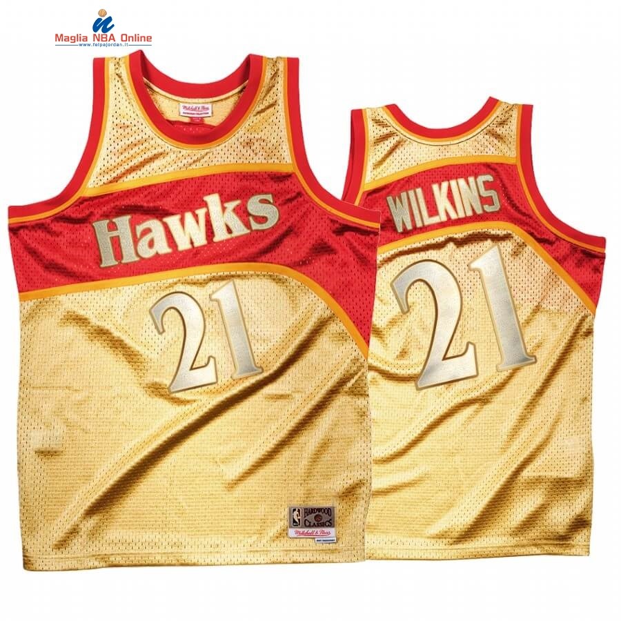 Maglia NBA Atlanta Hawks Once More Limited #21 Dominique Wilkins Oro Hardwood Classics Acquista