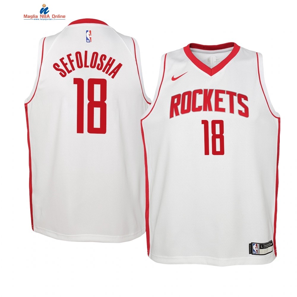 Maglia NBA Bambino Houston Rockets #18 Thabo Sefolosha Bianco Association 2019-20 Acquista