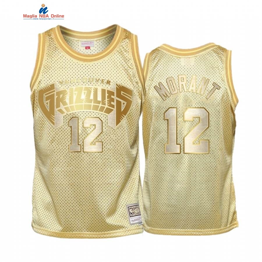 Maglia NBA Bambino Memphis Grizzlies Midas #12 Ja Morant Oro Hardwood Classics Acquista