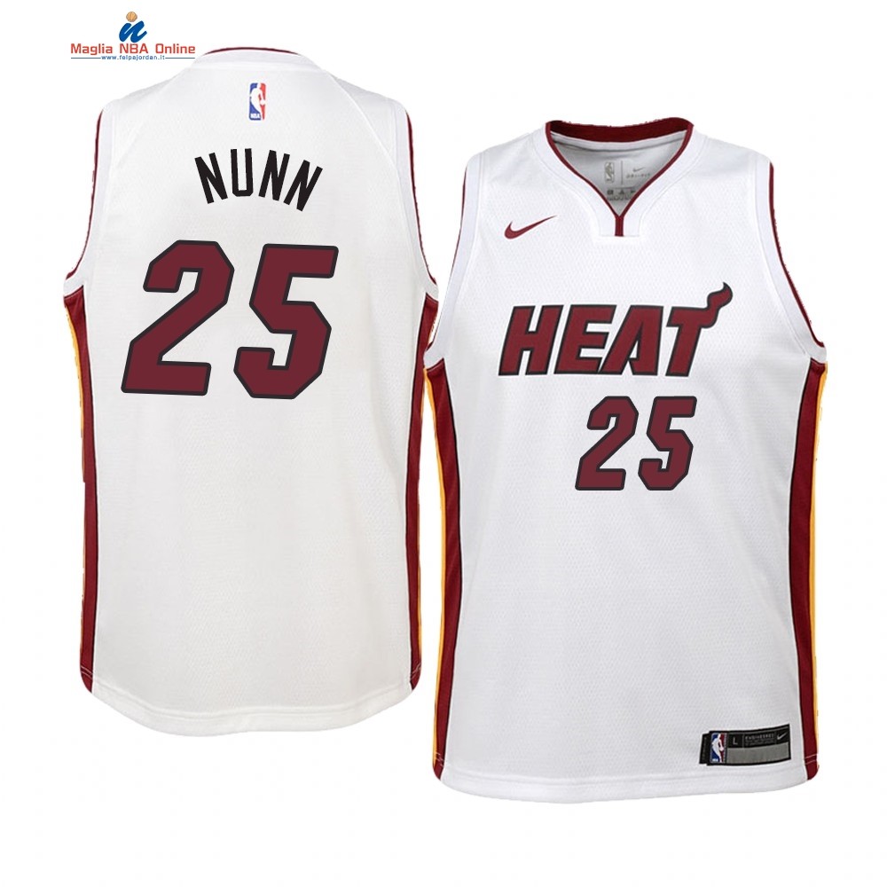 Maglia NBA Bambino Miami Heat #25 Kengrick Nunn Bianco Association 2019-20 Acquista