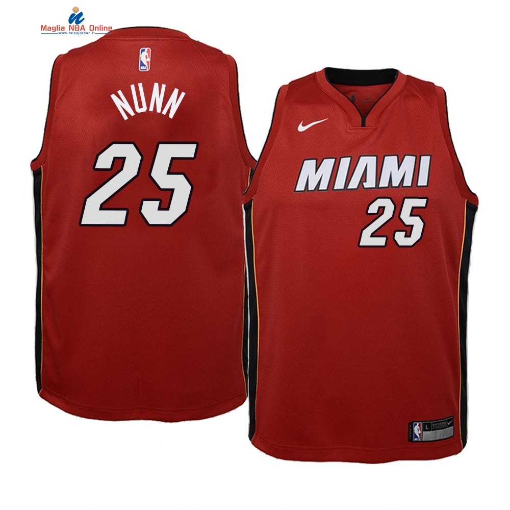 Maglia NBA Bambino Miami Heat #25 Kengrick Nunn Rosso Statement 2019-20 Acquista