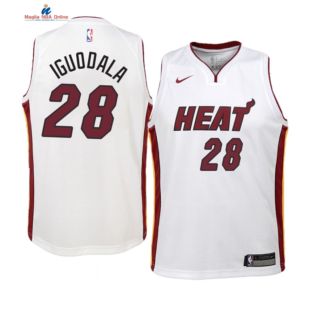 Maglia NBA Bambino Miami Heat #28 Andre Iguodala Bianco Association 2019-20 Acquista