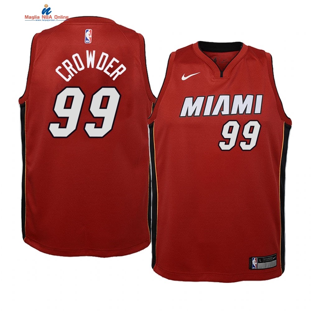 Maglia NBA Bambino Miami Heat #99 Jae Crowder Rosso Statement 2019-20 Acquista