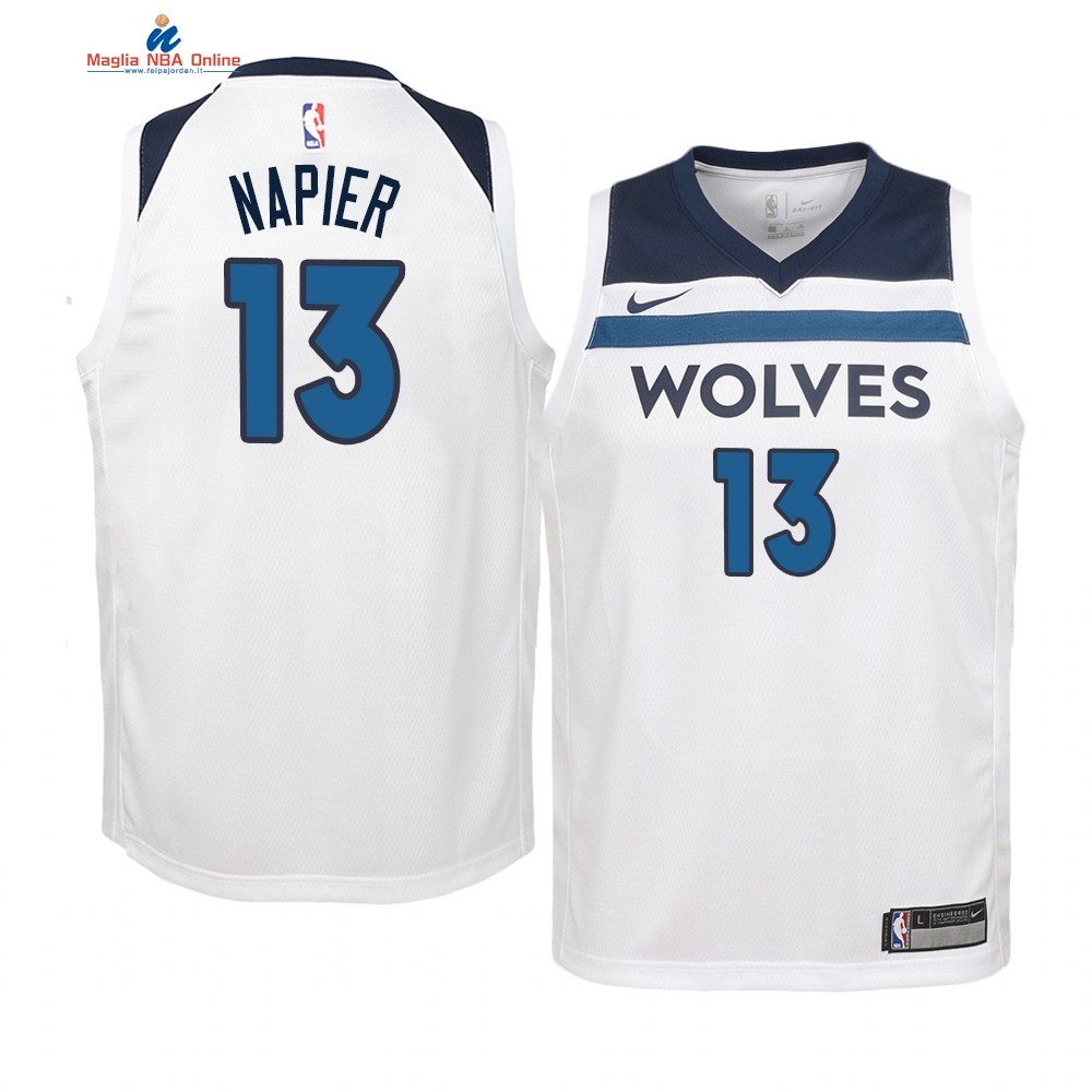 Maglia NBA Bambino Minnesota Timberwolves #13 Shabazz Napier Bianco Association 2019-20 Acquista