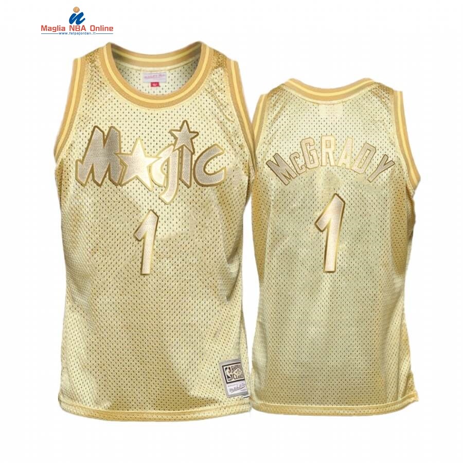 Maglia NBA Bambino Orlando Magic Midas #1 Tracy Mcgrady Oro Hardwood Classics Acquista