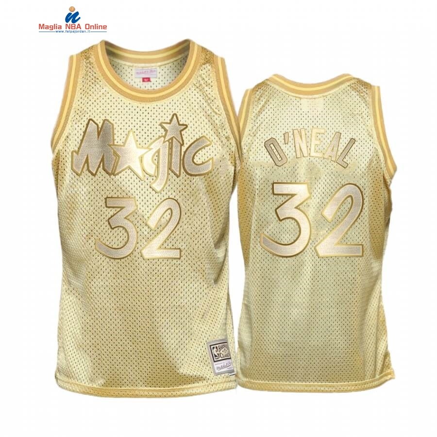 Maglia NBA Bambino Orlando Magic Midas #32 Shaquille O'Neal Oro Hardwood Classics Acquista