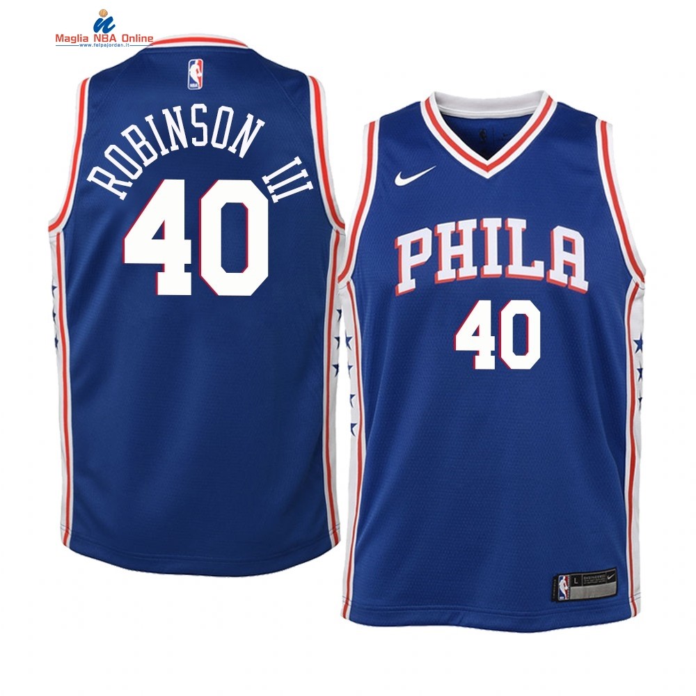 Maglia NBA Bambino Philadelphia Sixers #40 Glenn Robinson III Blu Icon 2019-20 Acquista