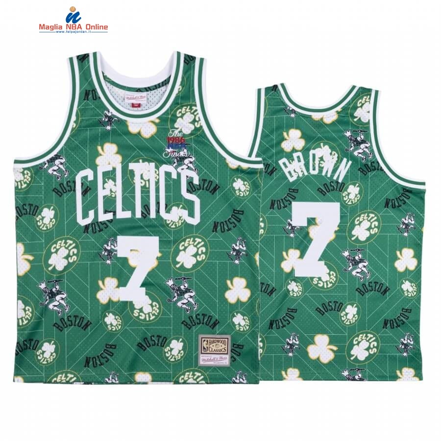 Maglia NBA Boston Celtics Tear Up Pack #7 Jaylen Brown Verde Hardwood Classics Acquista