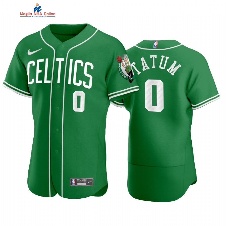 Maglia NBA Celtics x MLB Manica Corta #0 Jayson Tatum Verde 2020 Acquista